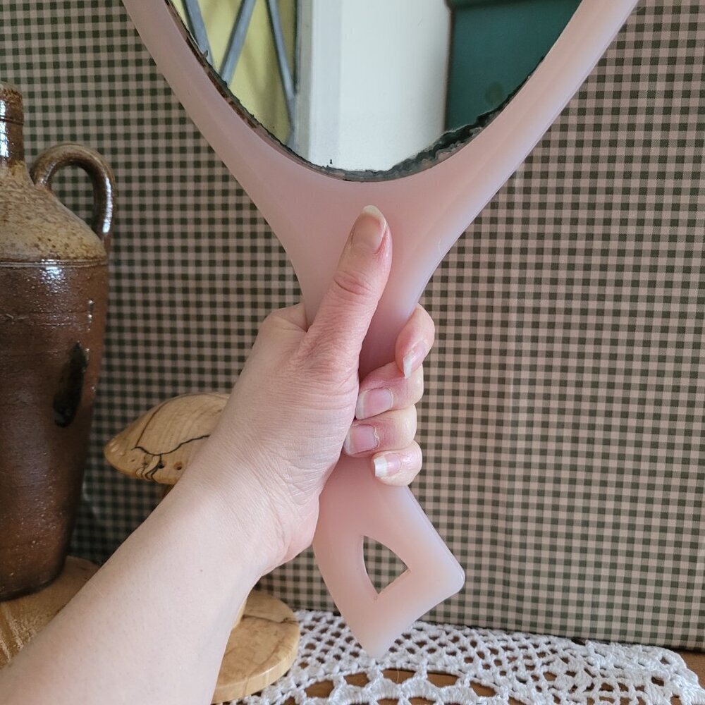 Vintage Large Vanity Teardrop Hand Mirror - Picture 4 of 10